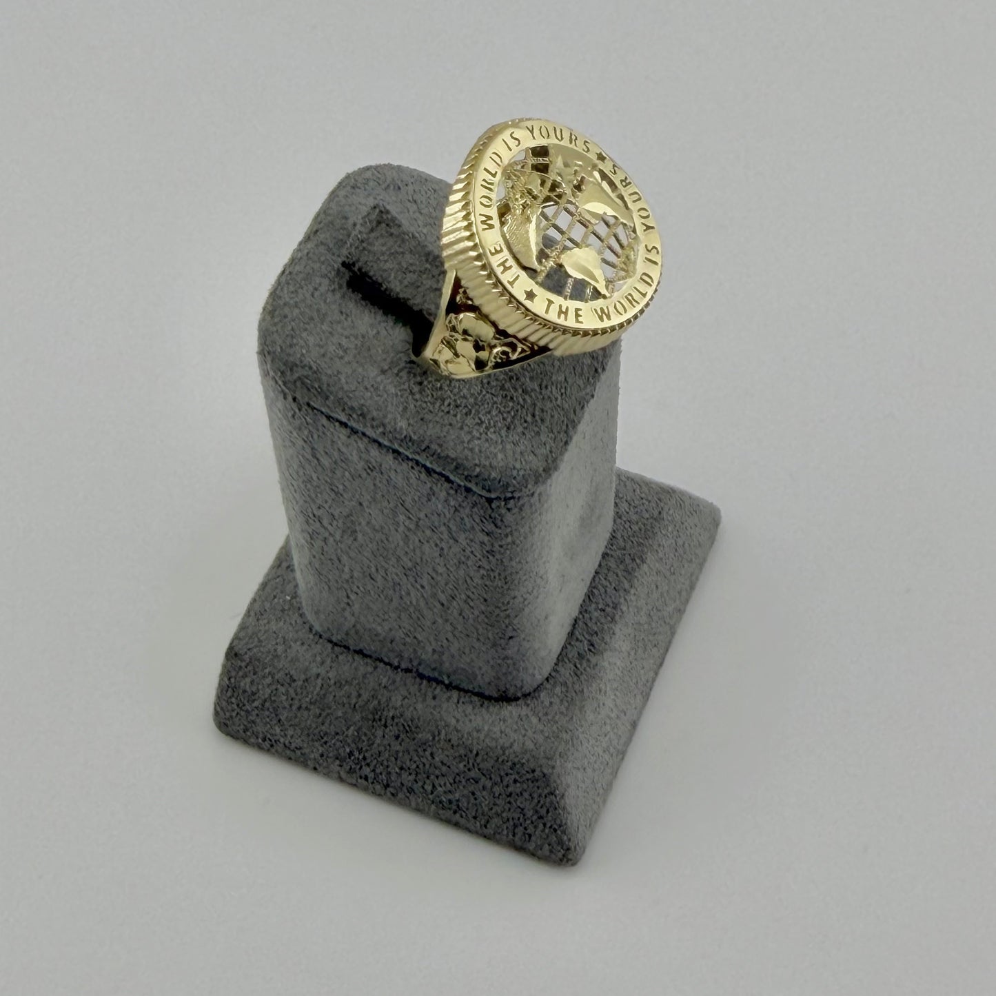 10k Gold World is Yours Nugget Cut Band Ring