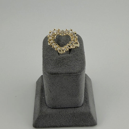 10k Gold Open Rx Cz  Heart Ring (S)