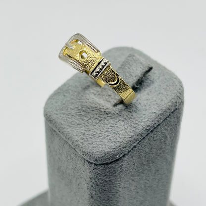 10k Gold Belt Two Tone Ring