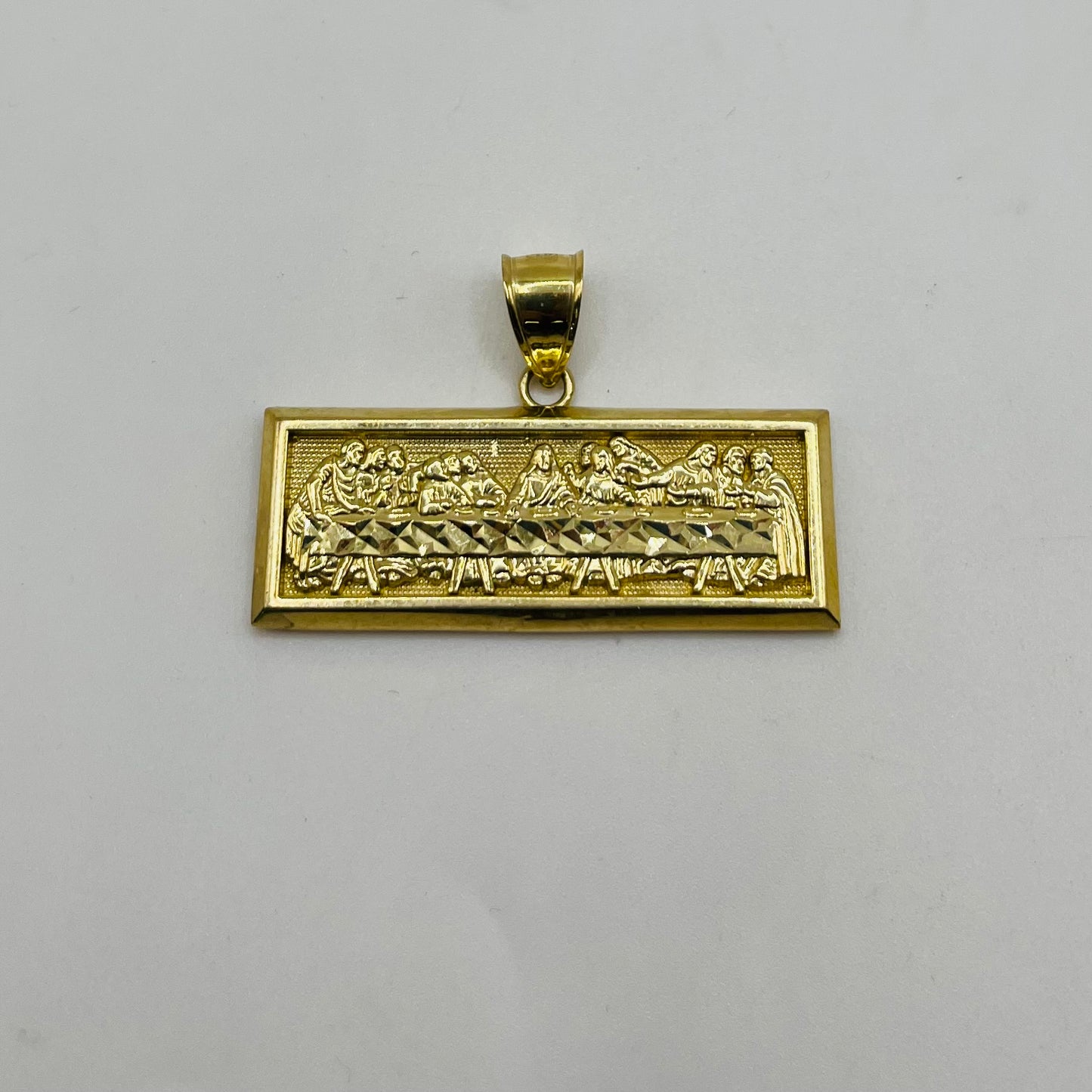 10K Gold Rectangle Last Supper Charm