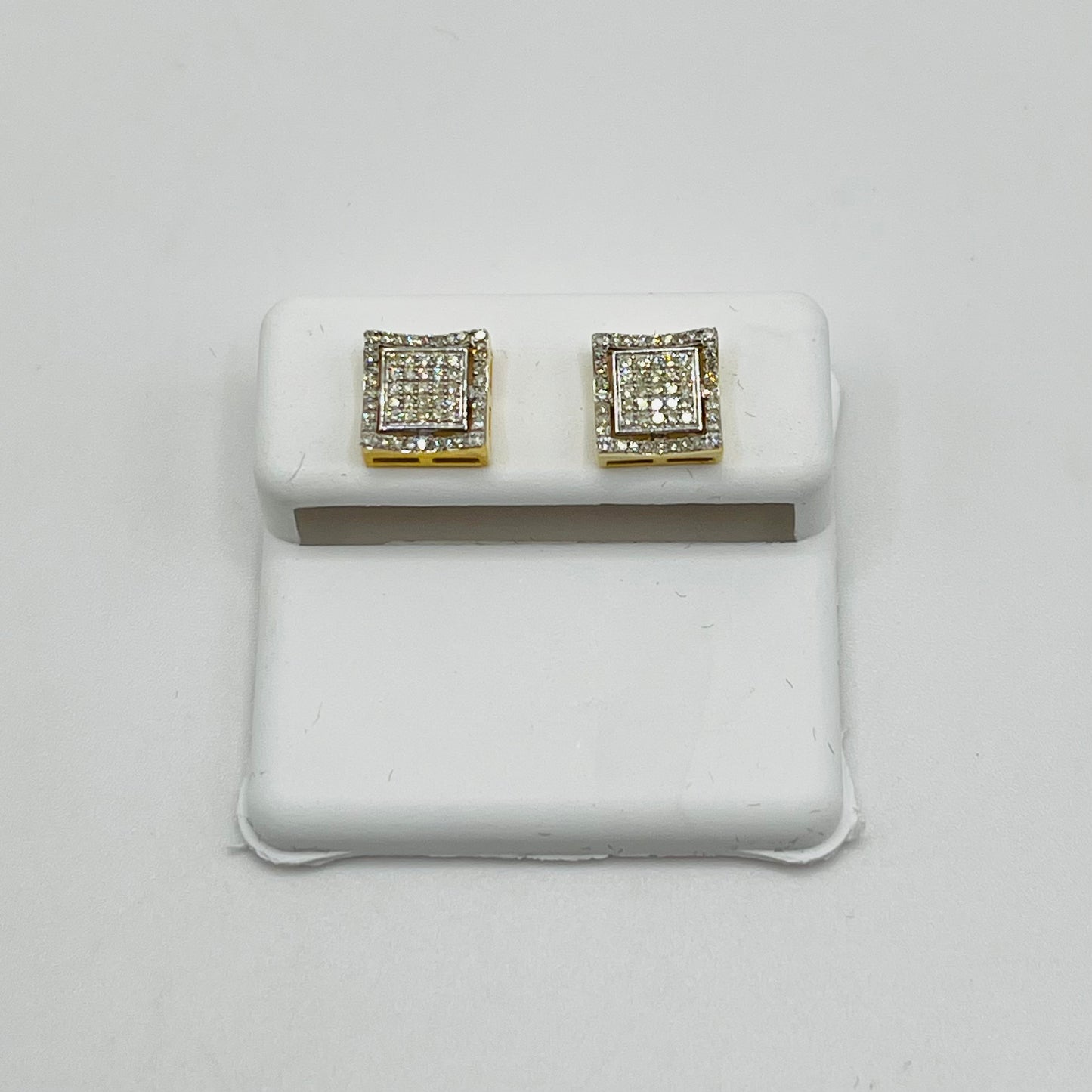 10k Gold Diamond Double Lined Earrings (m)