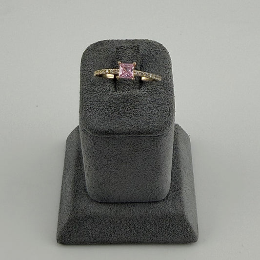 10k Gold Blush Cz Band Ring