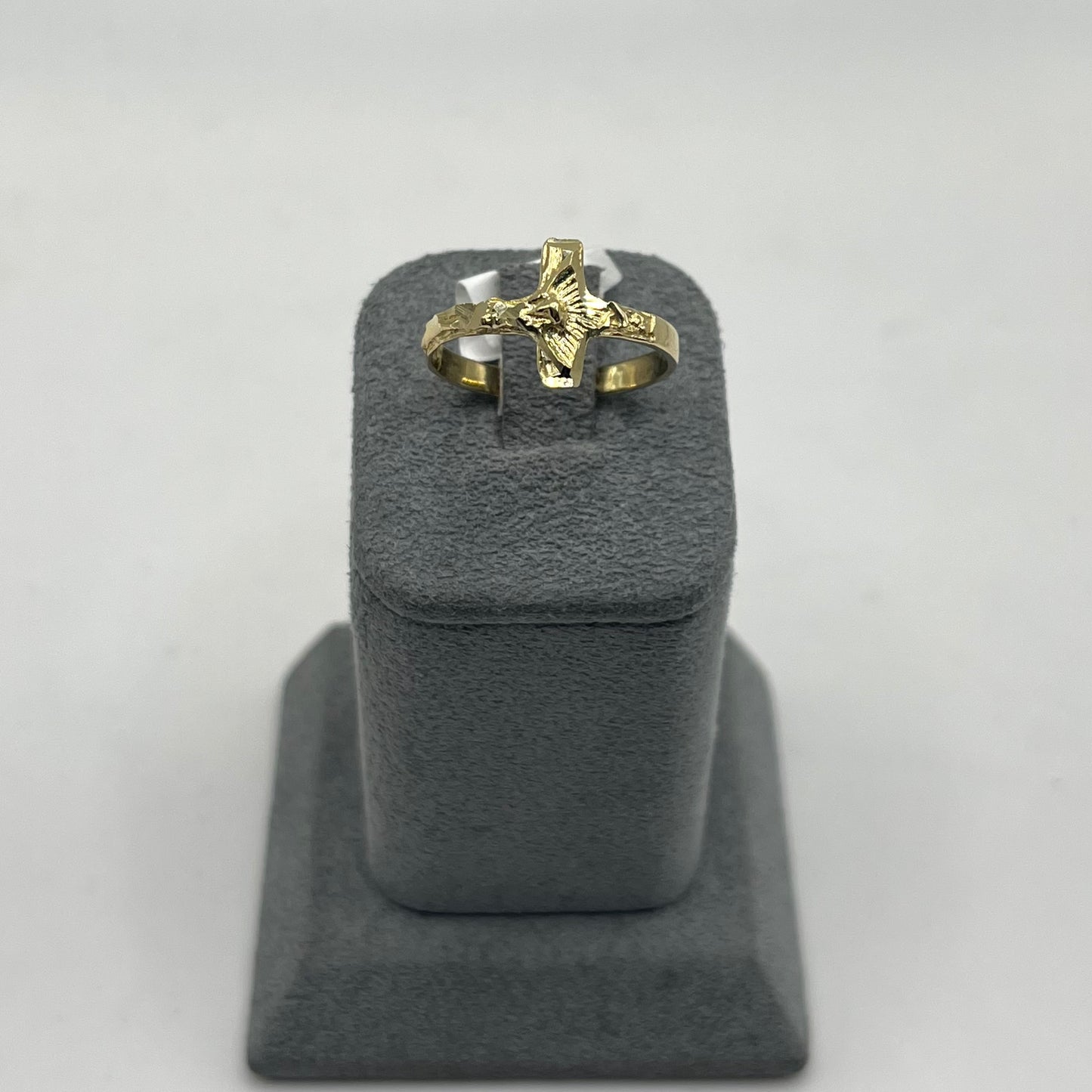 14k Gold Sideways Cross Ring