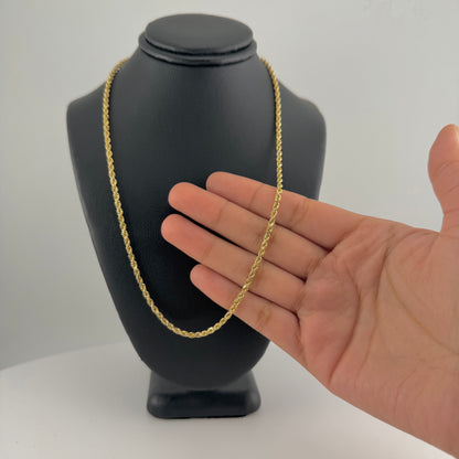 10k Gold 2.5mm Hollow Rope Chain