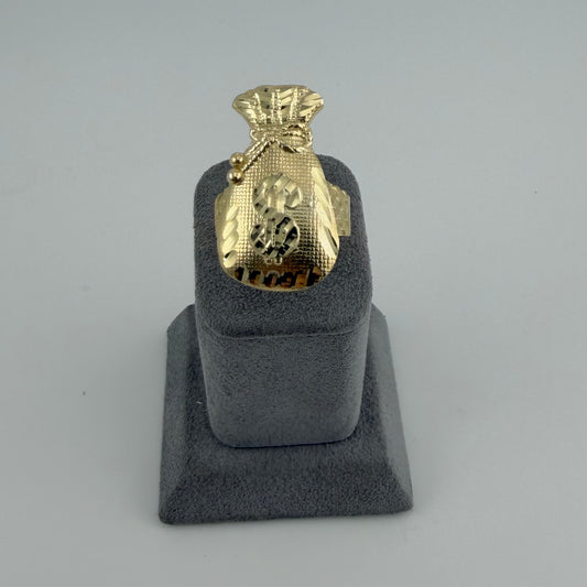 10K Gold Chunky Moneybag Ring (L)
