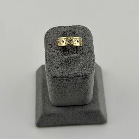 10k Gold Open Heart Pattern Toe Ring