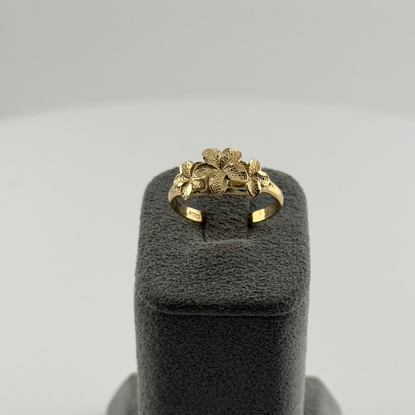 10k Gold Classic Hibiscus Signature Ring (small)
