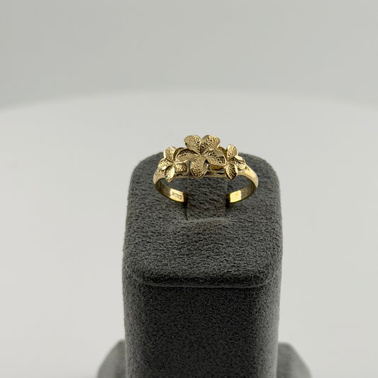 10k Gold Classic Hibiscus Signature Ring (small)