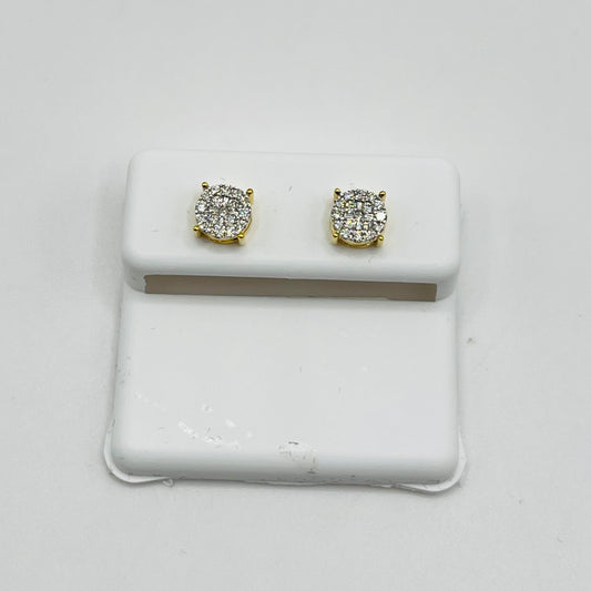 10k Gold Diamond Point Orbit Earrings (M)