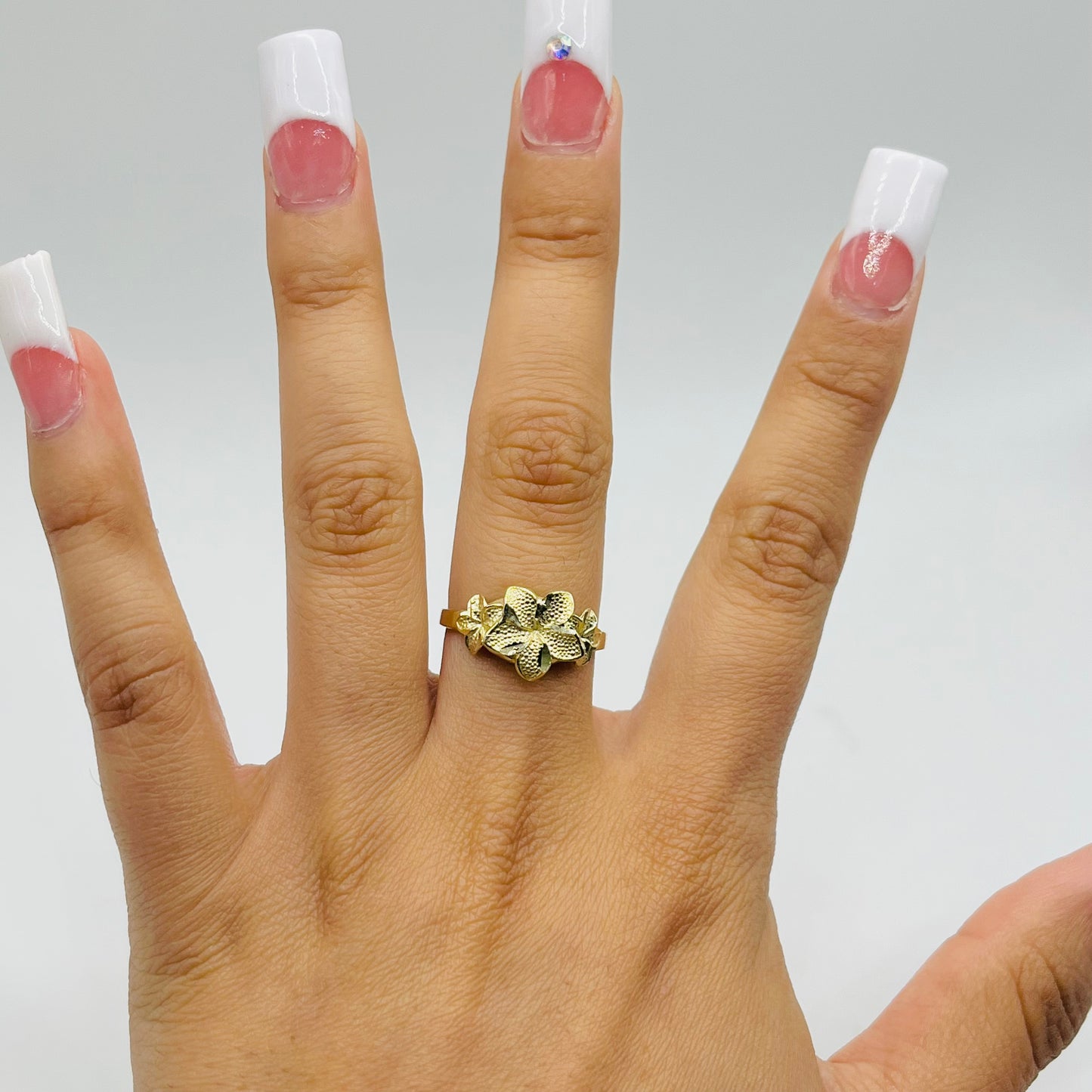 10k Gold Hibiscus Ring