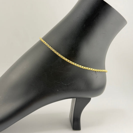 10k Gold 2.3mm Box Anklet