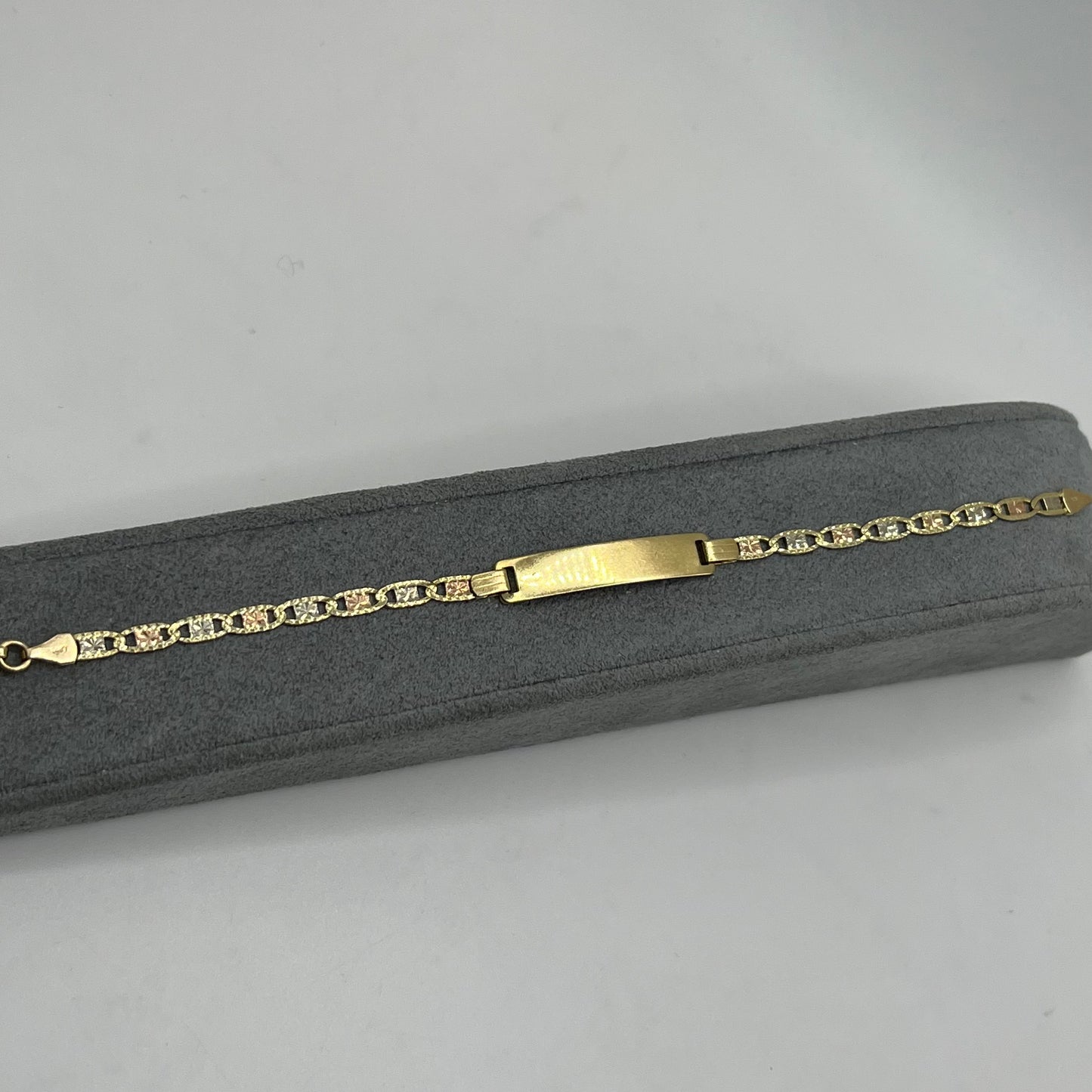 14k Gold Tri-Color Valentino 2.2mm ID Bracelet