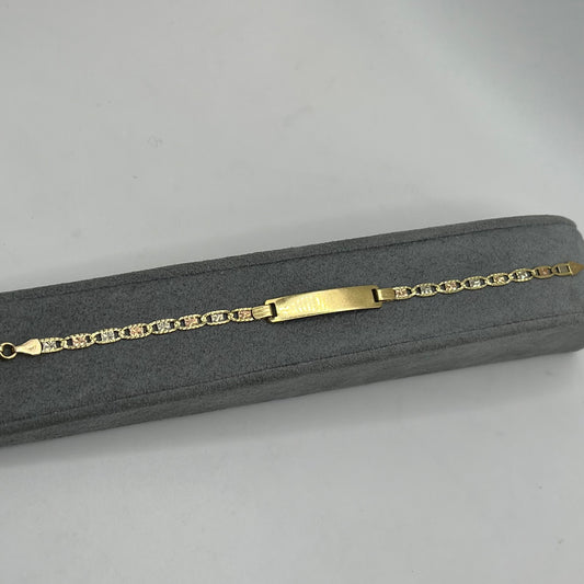 14k Gold Tri-Color Valentino 2.2mm ID Bracelet