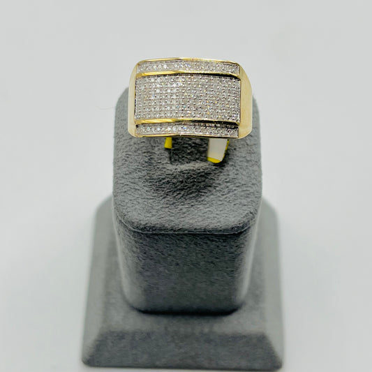 10k Gold Natural Diamond Triple Platform Ring