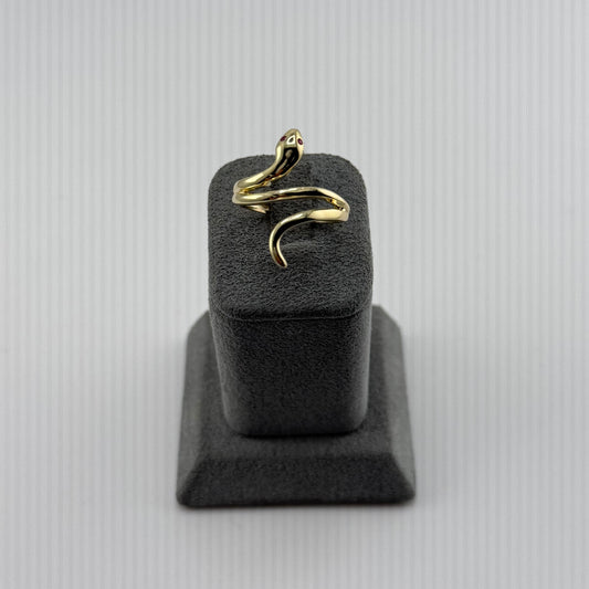10k Gold Smooth Snake Red Eye Ring