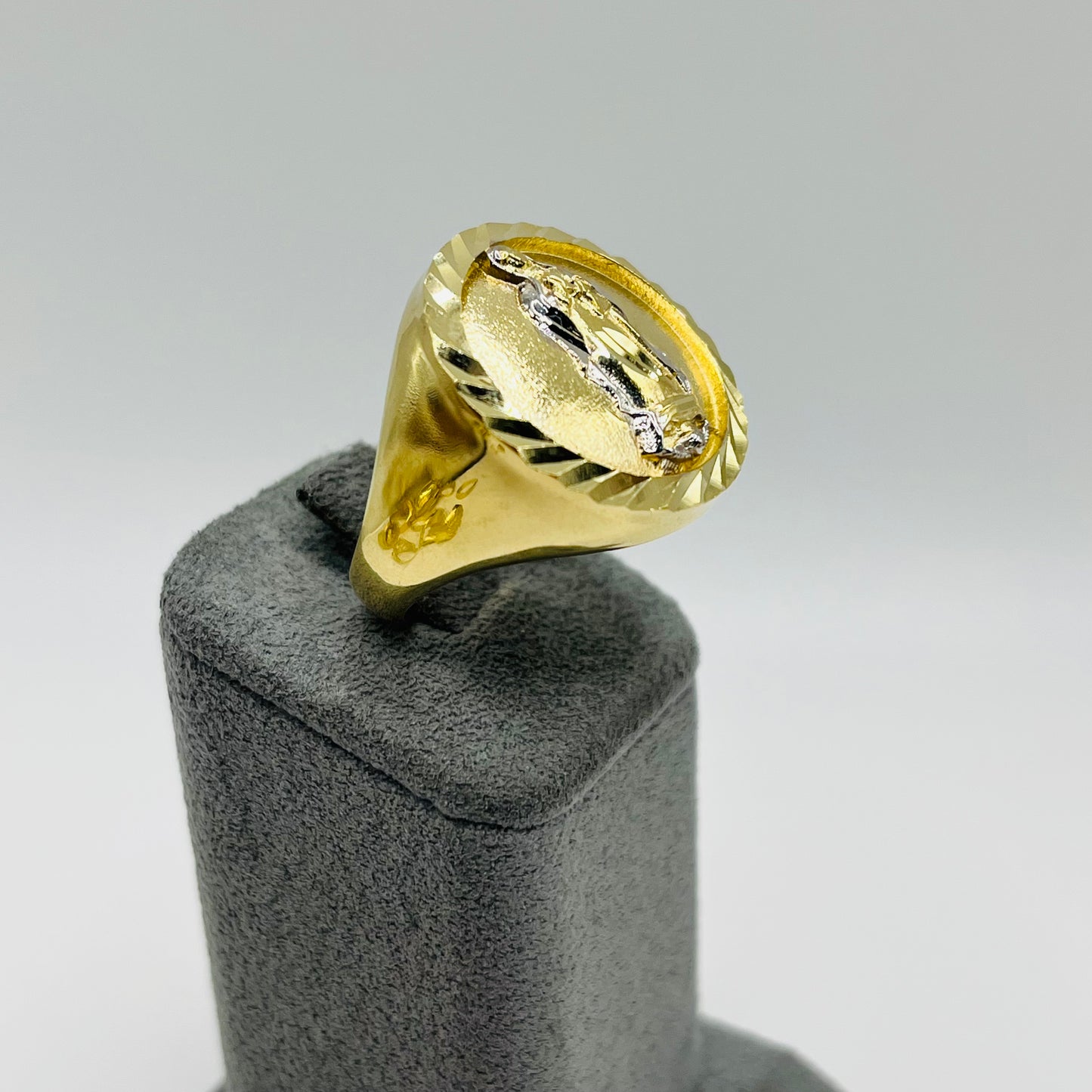 10k Gold Two- Tone Virgin Mary Forge Ring