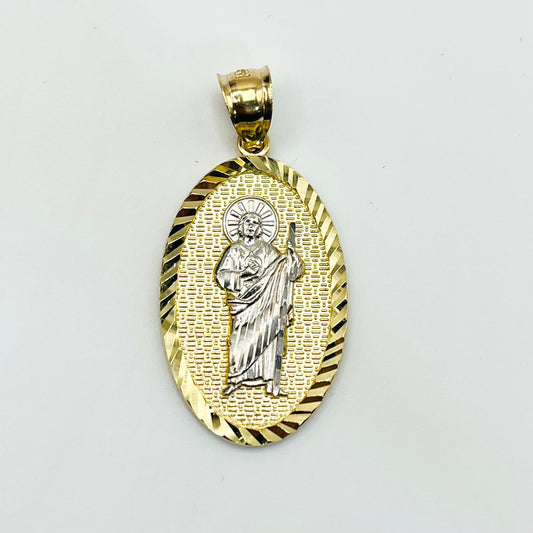 14K Gold Oval San Judas Charm