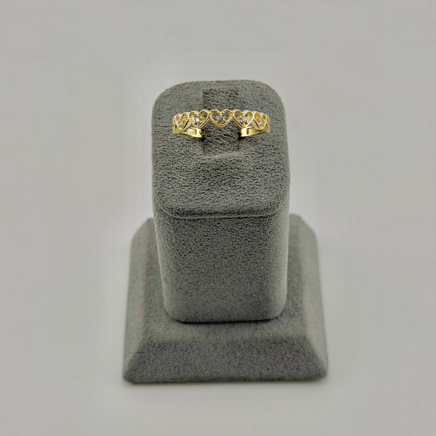 10k Gold Heart cz Band Ring
