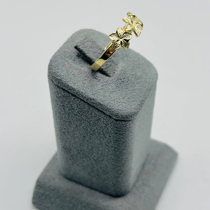 10k Gold Triple Flower Hibiscus Ring (small)