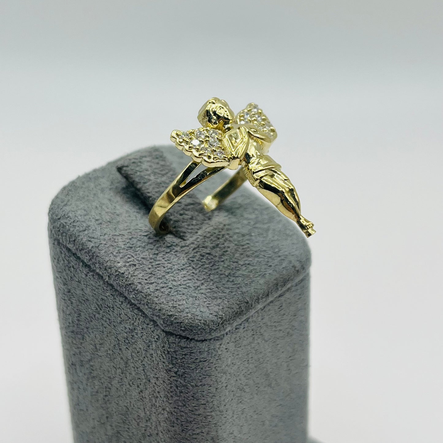 10k Gold Cz Holy Angel Ring