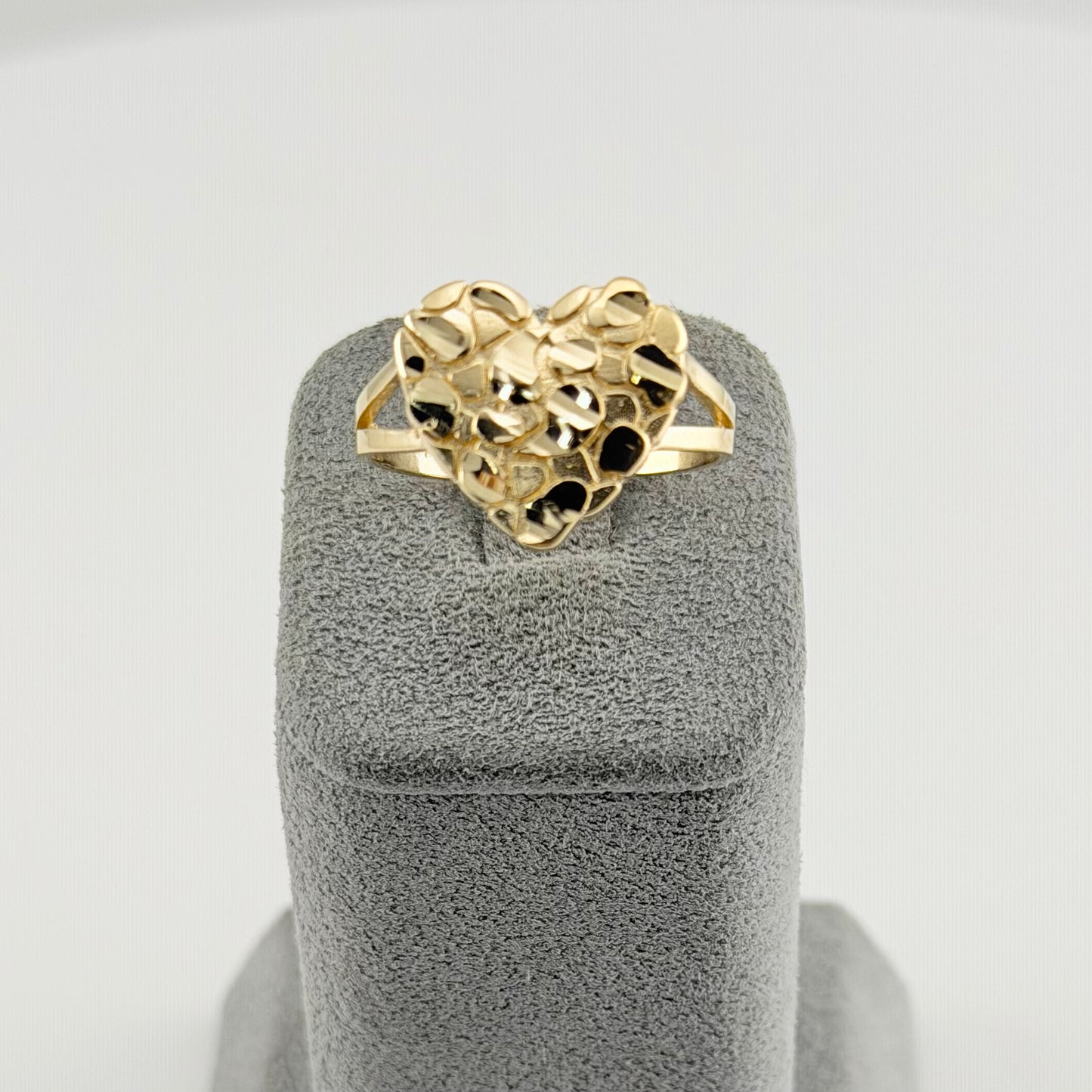 14K Gold Heart Nugget Ring (Large)