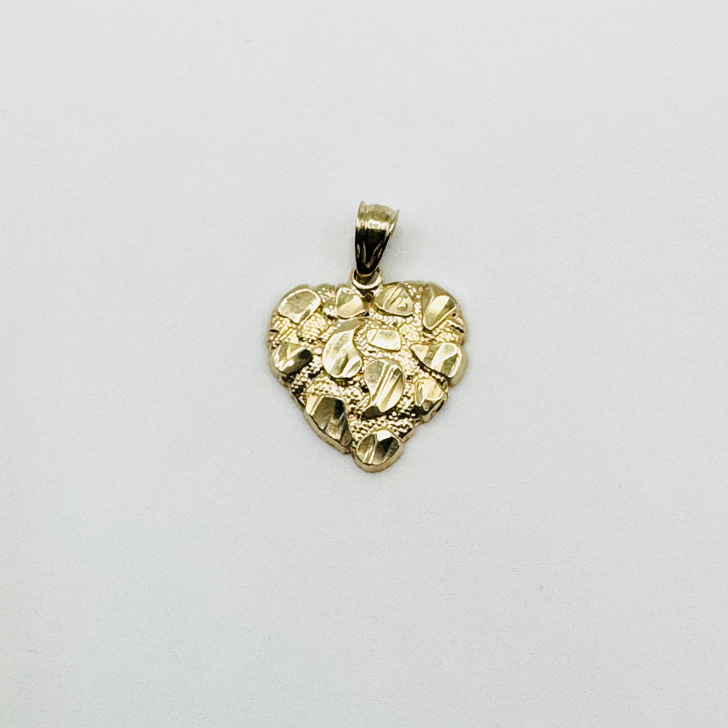 10k Gold Nugget Heart Charm (S, M, L)