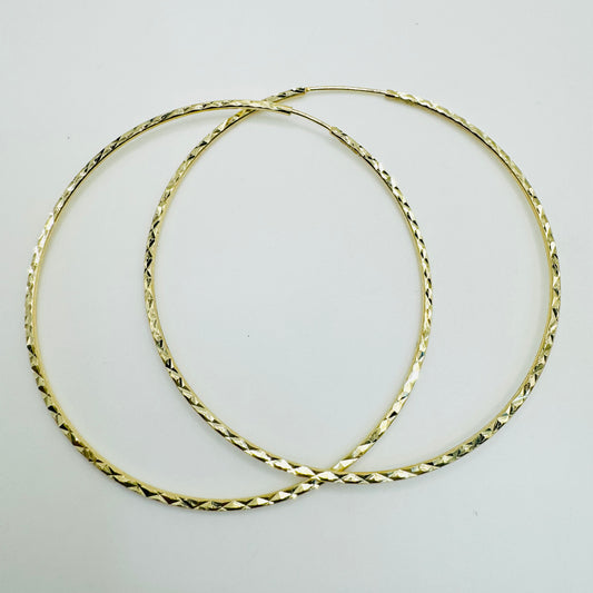 10k Gold Diamond Cut Endless Eternity Hoops