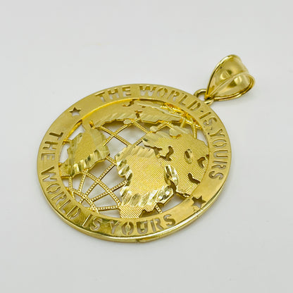 10K Gold World is Yours Charm (XL)