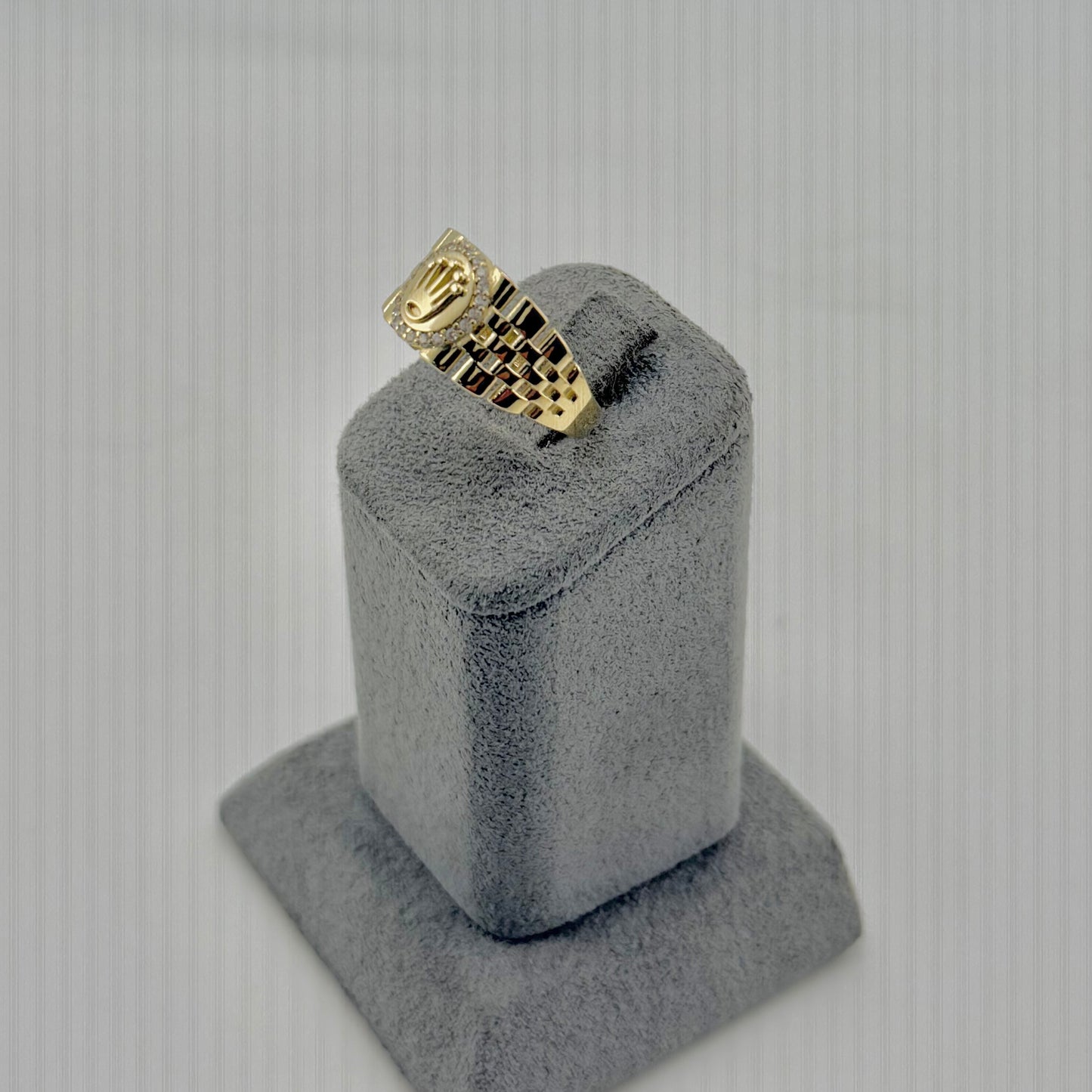 10k Gold Rx Crown Rx Band Ring (M)