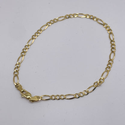 14K Gold Solid Figaro Bracelet 3.5MM