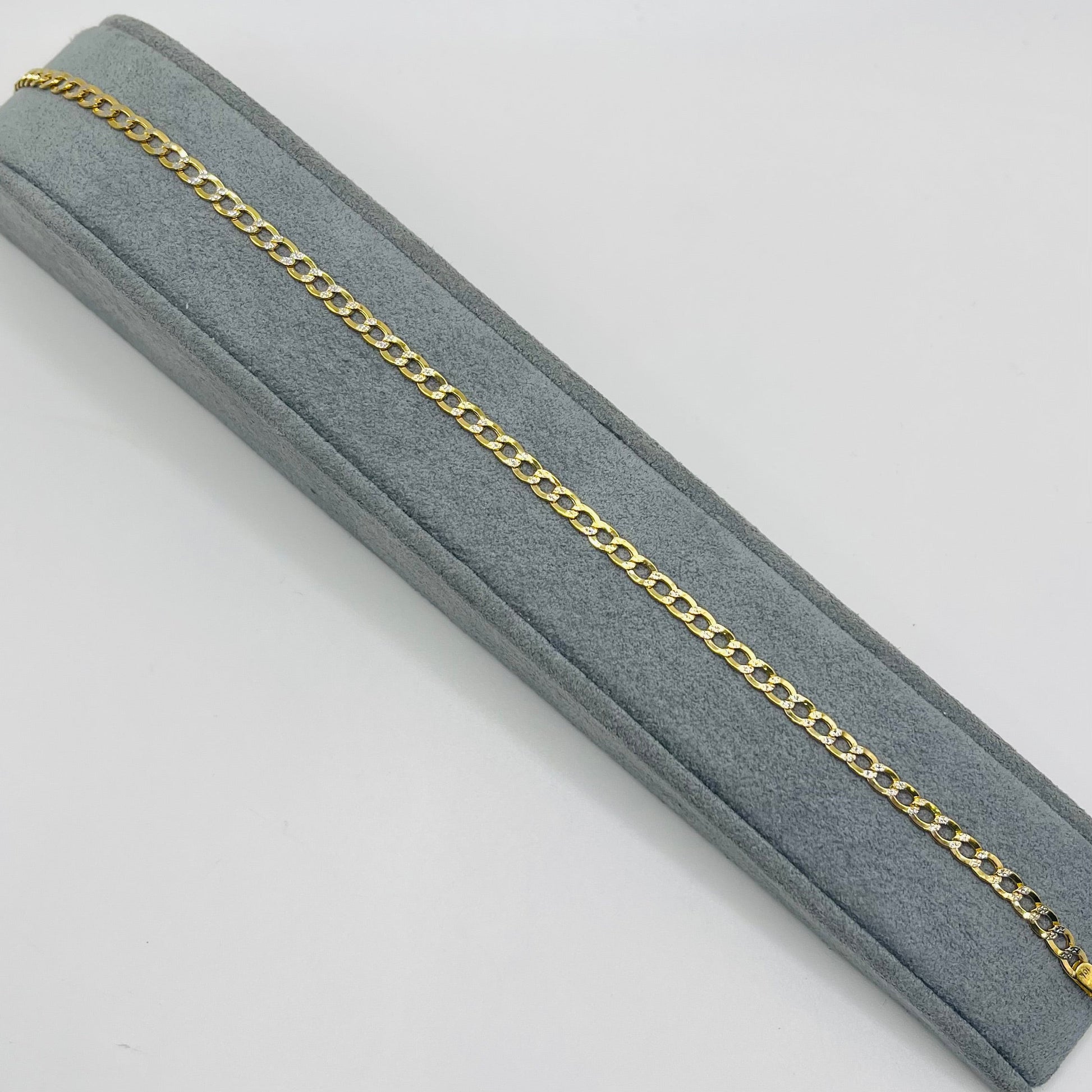 10K Gold DC Cuban Anklet | Width: 3mm