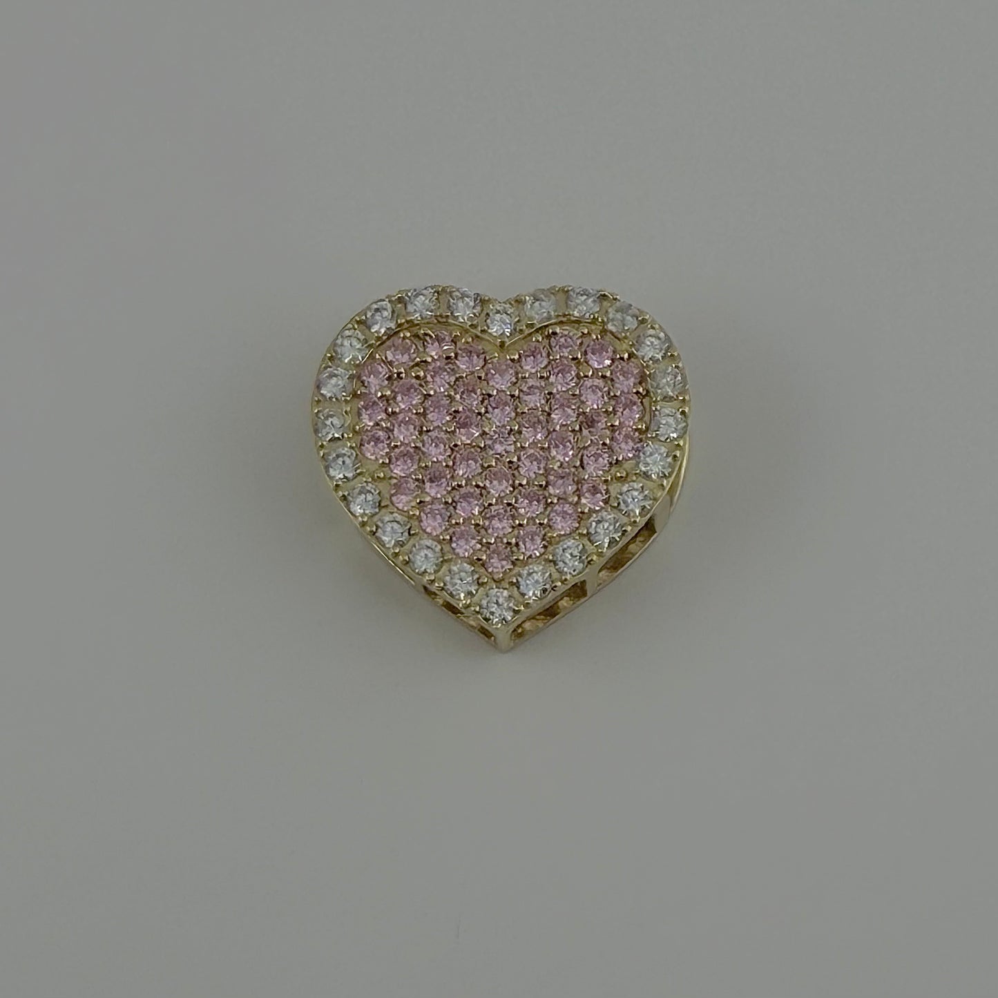 10K Gold Pink Heart Slider Charm for RX chains (L)