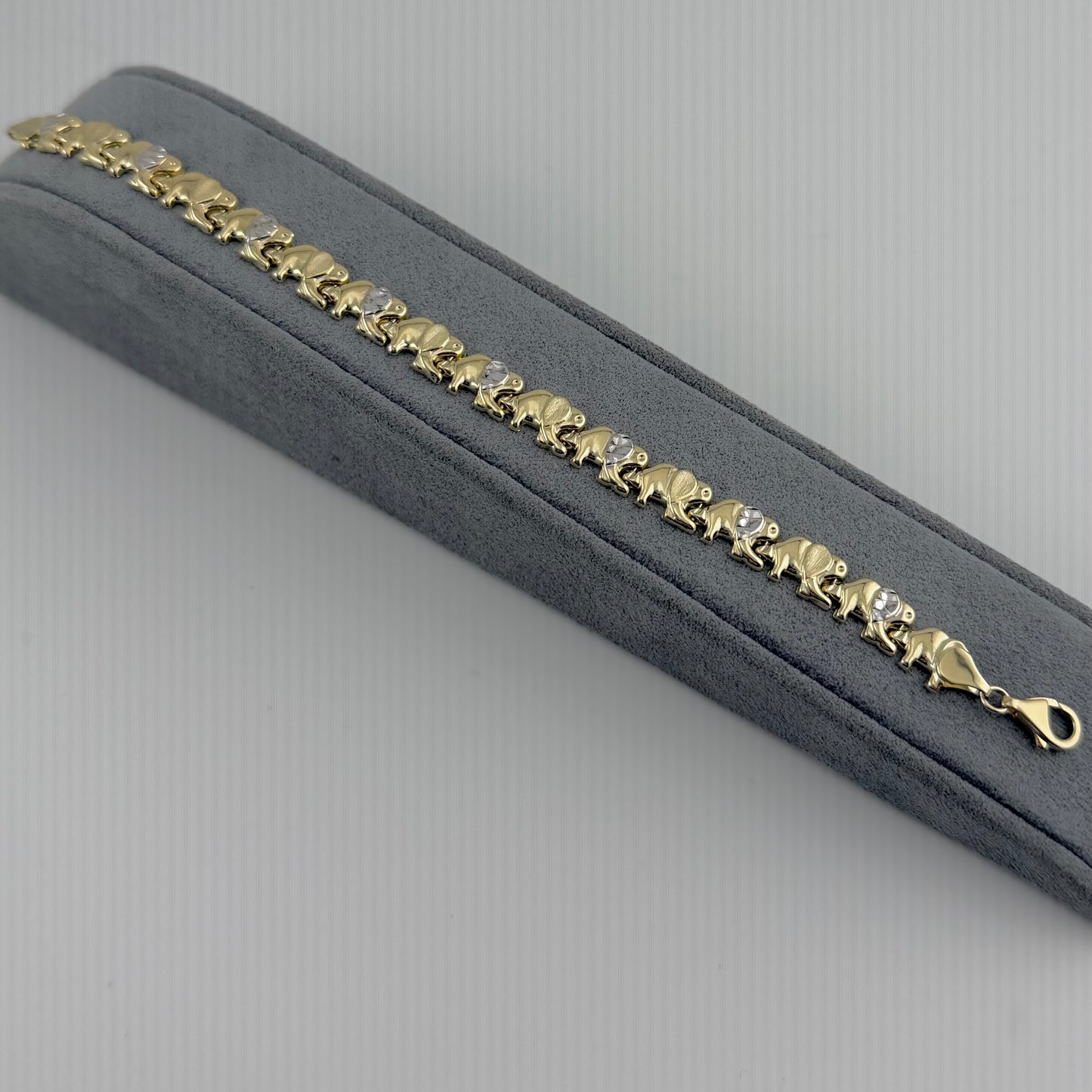 10k Gold Two-tone Elephant Bracelet