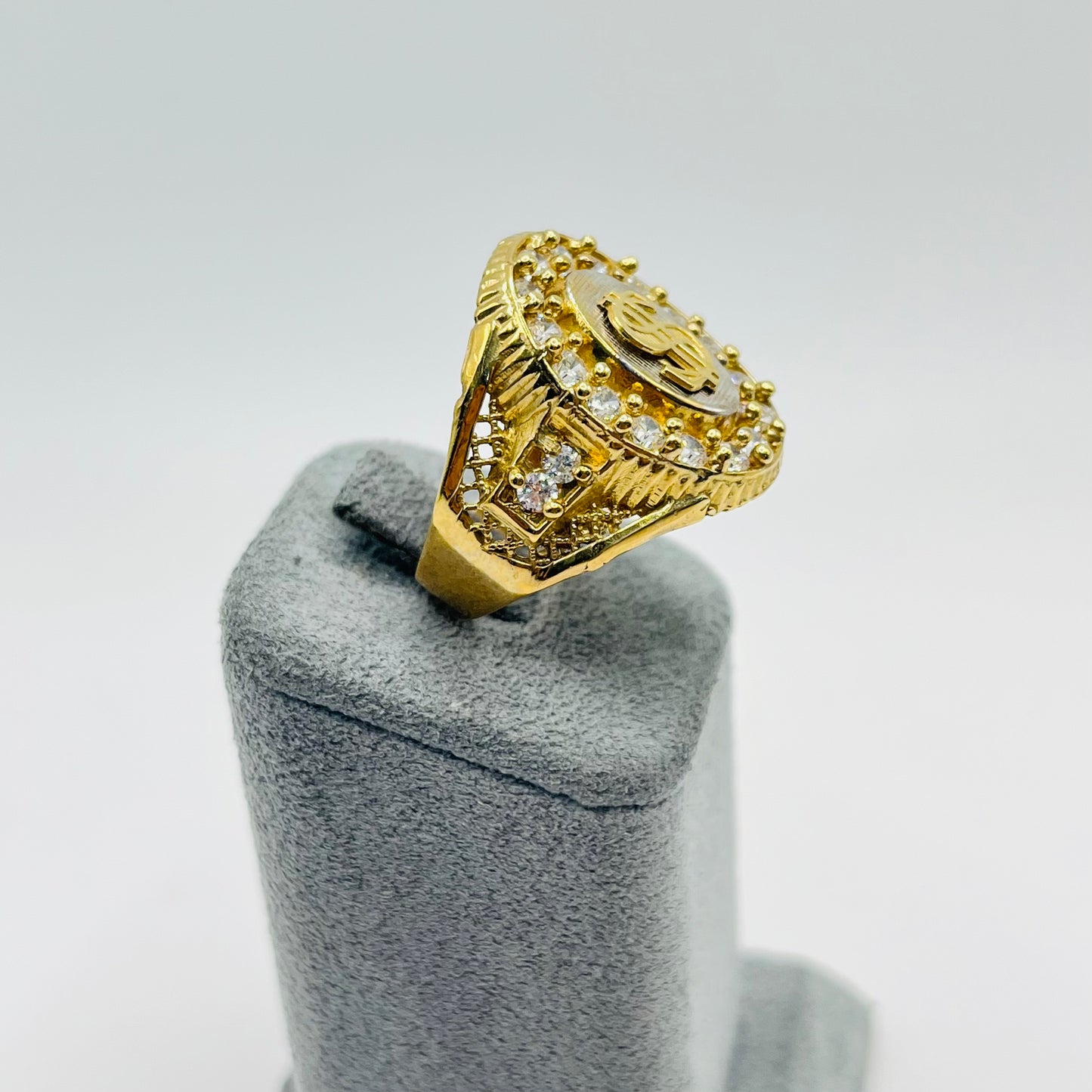 10k Gold Two- Tone Cz MoneySign Ring