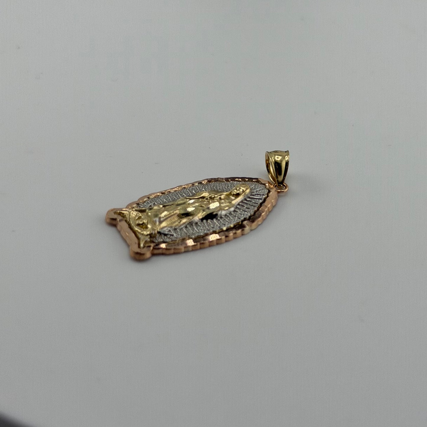10k Gold Tri Color Virgin Mary Charm
