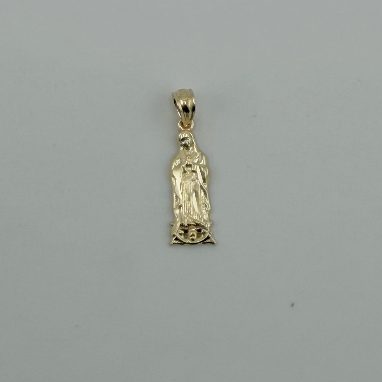 10K Gold Virgin Mary Outlined Charm