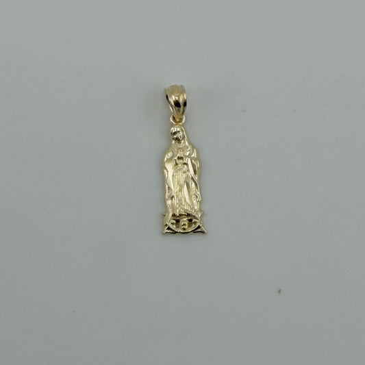 10K Gold Virgin Mary Outlined Charm