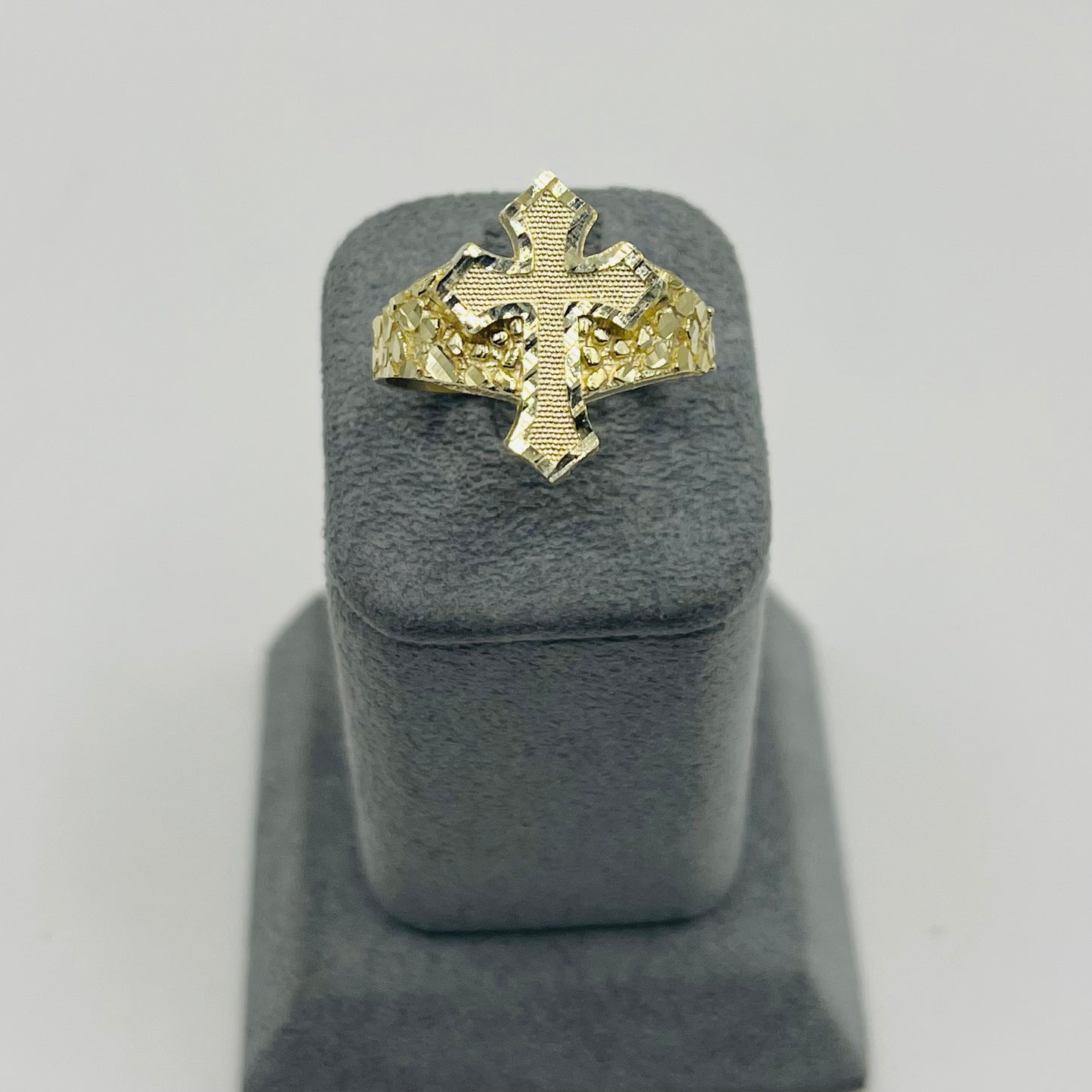 10k Gold Classic Legend Cross Nugget Ring