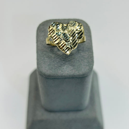 10K Gold Heart Nugget Ring (14mm)