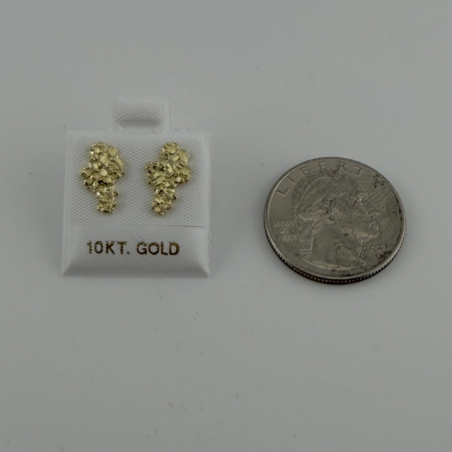 10K Gold Small Nugget Shaped Earrings
