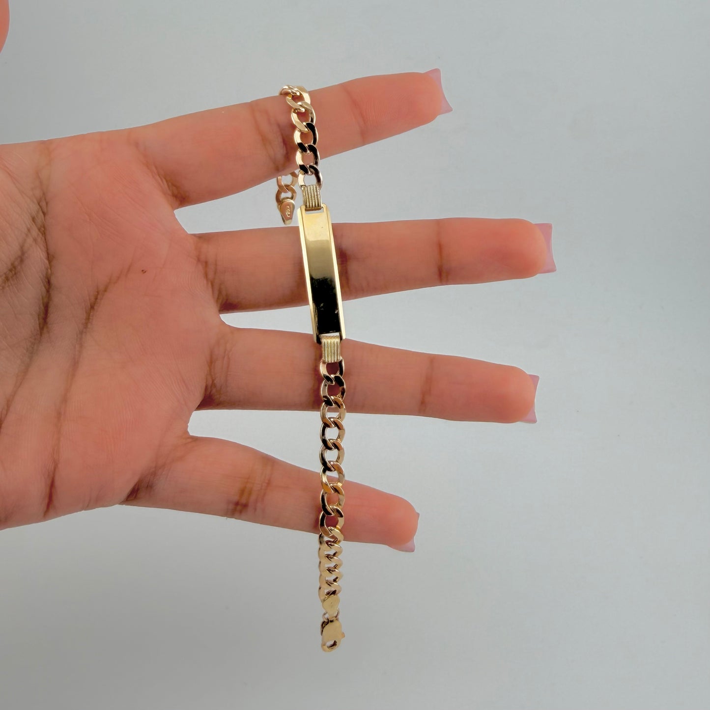 10K Gold 5mm Hollow Cuban ID Bracelet