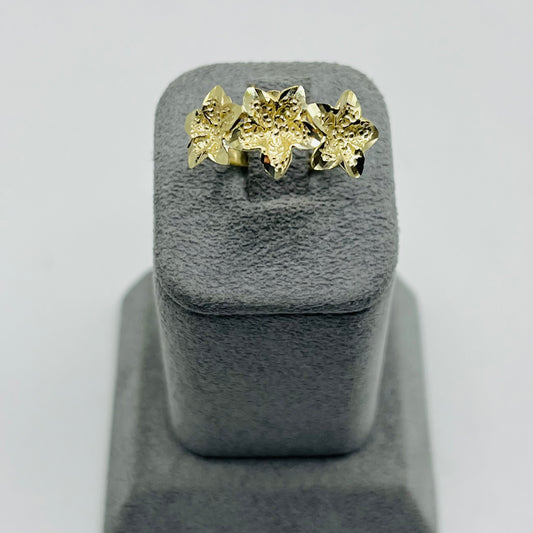 10k Gold Multi- Hibiscus 2 Ring