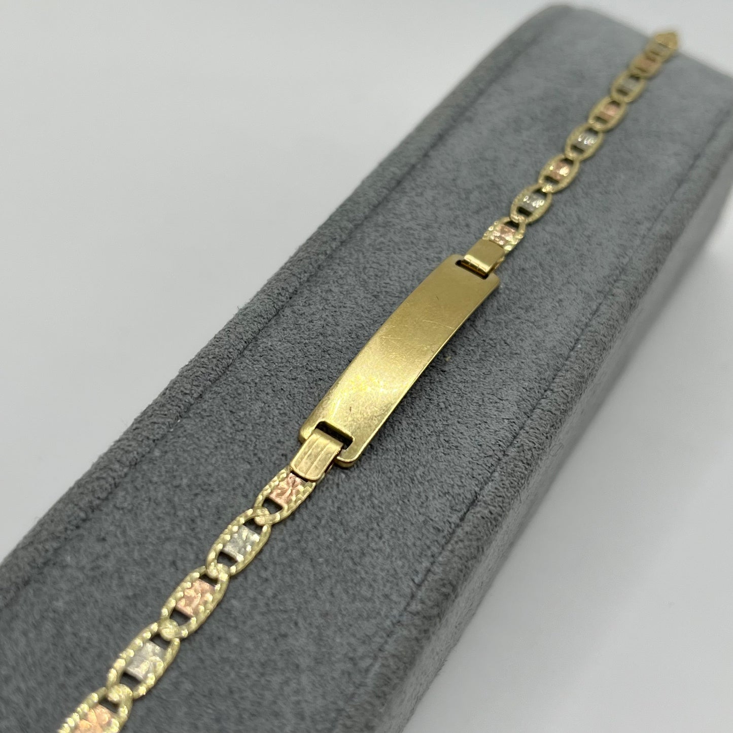 14k Gold Tri-Color Valentino 2.2mm ID Bracelet