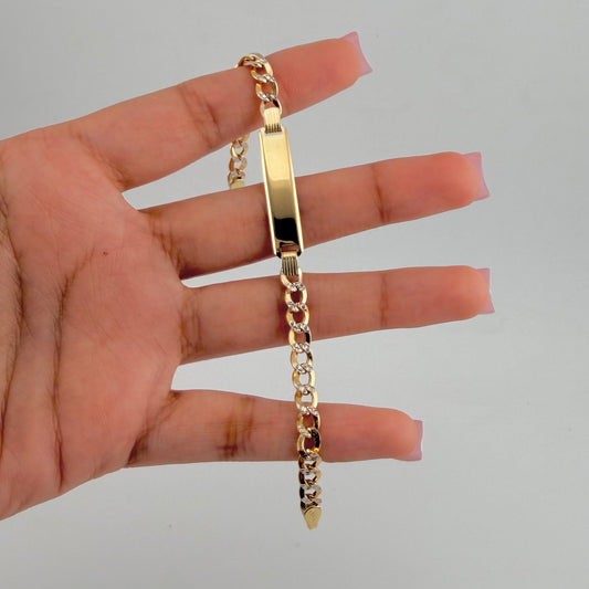 10K Gold 5mm Hollow Dc Cuban ID Bracelet