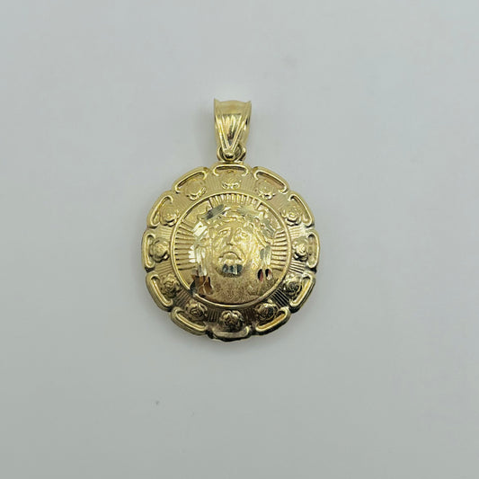 10k Gold Double Side Jesus and Virgin Mary Charm ( Large)