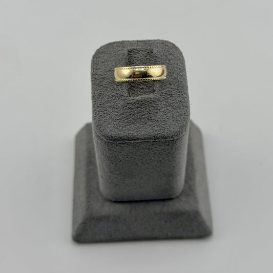 10k Gold Beaded Border Plain Toe Ring