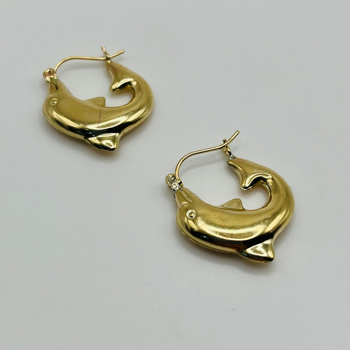 10k Gold At Sea Dolphin Hoops (Small)