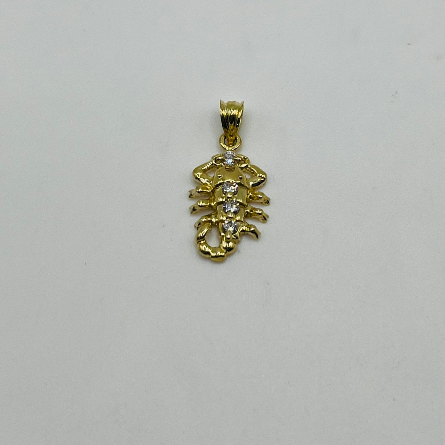 10K Gold CZ Scorpion Charm
