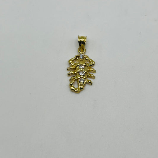 10K Gold CZ Scorpion Charm