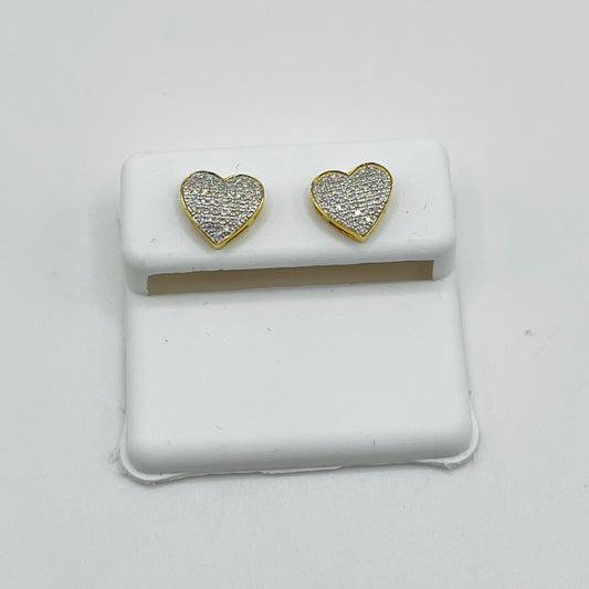 10k Gold Diamond LoveBound Heart Earrings (M)